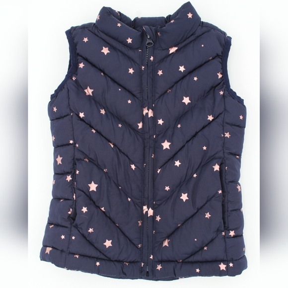 GAP Other - GAP Girls XS Navy & Pink Quilted Puffer Vest